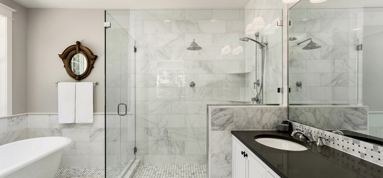 bathroom shower door installation in Crestline